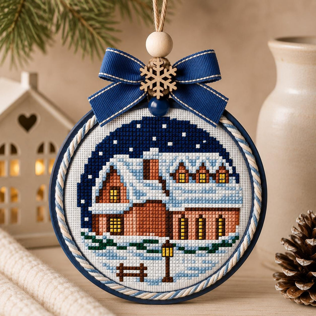 Winter Village Cross Stitch Bundle PDF digital pattern preview