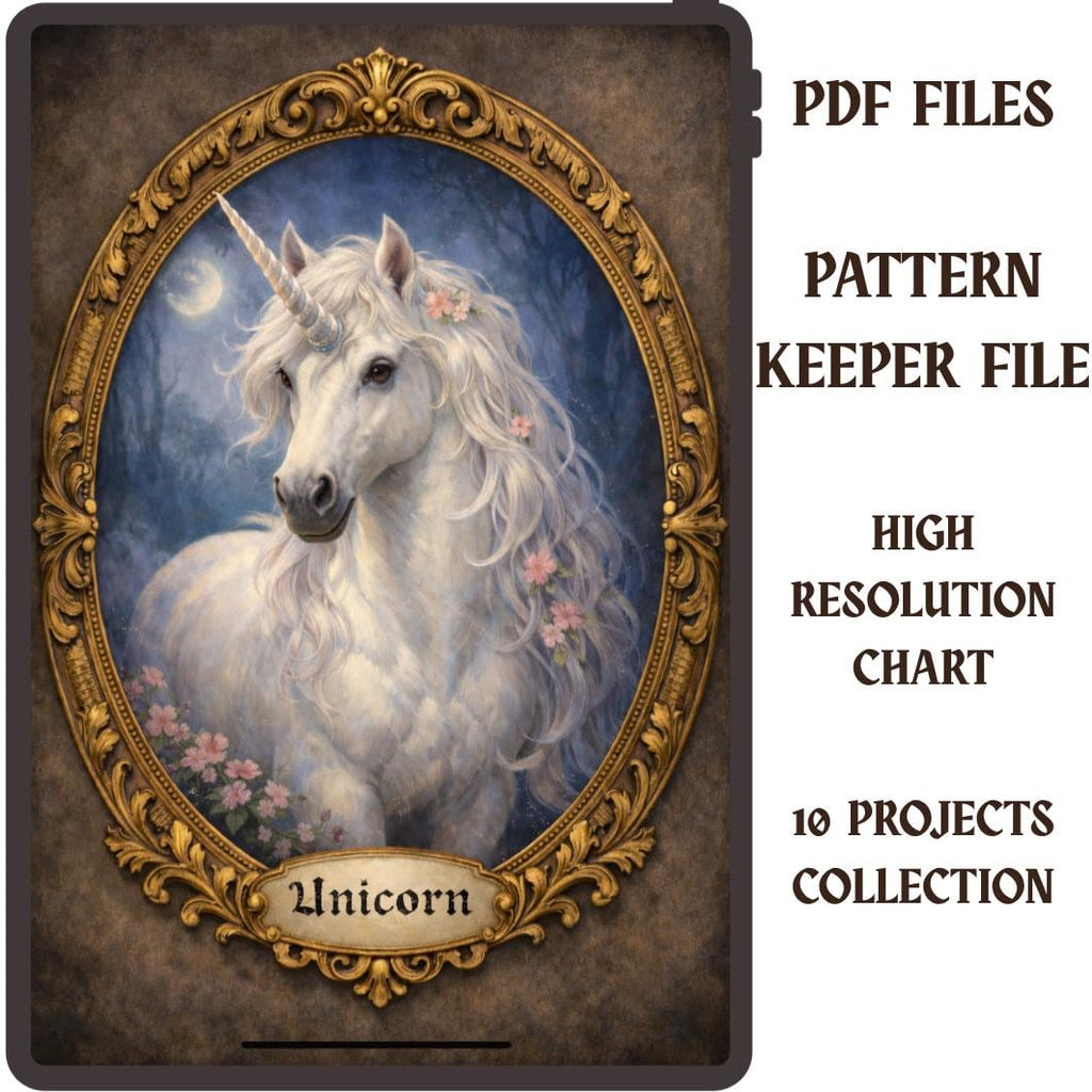 Unicorn Cross Stitch Pattern PDF digital pattern preview