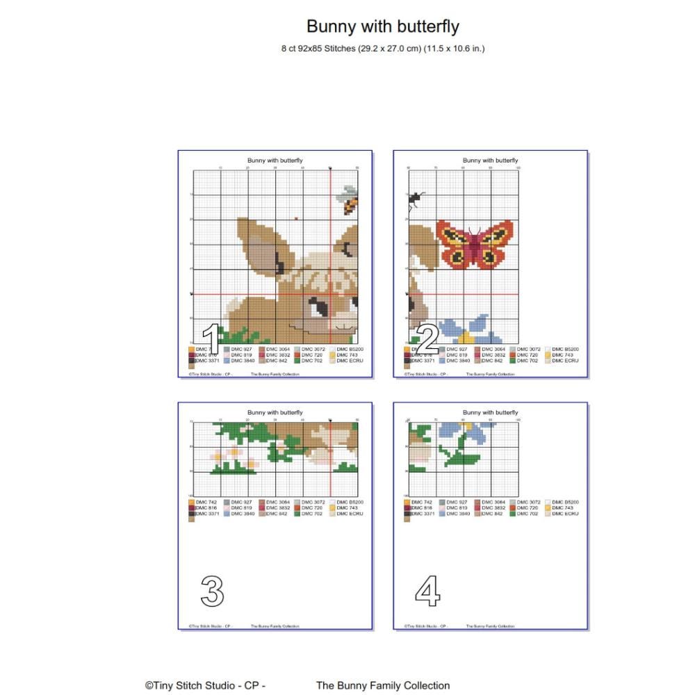 Baby Bunny Cross Stitch Pattern PDF digital pattern preview