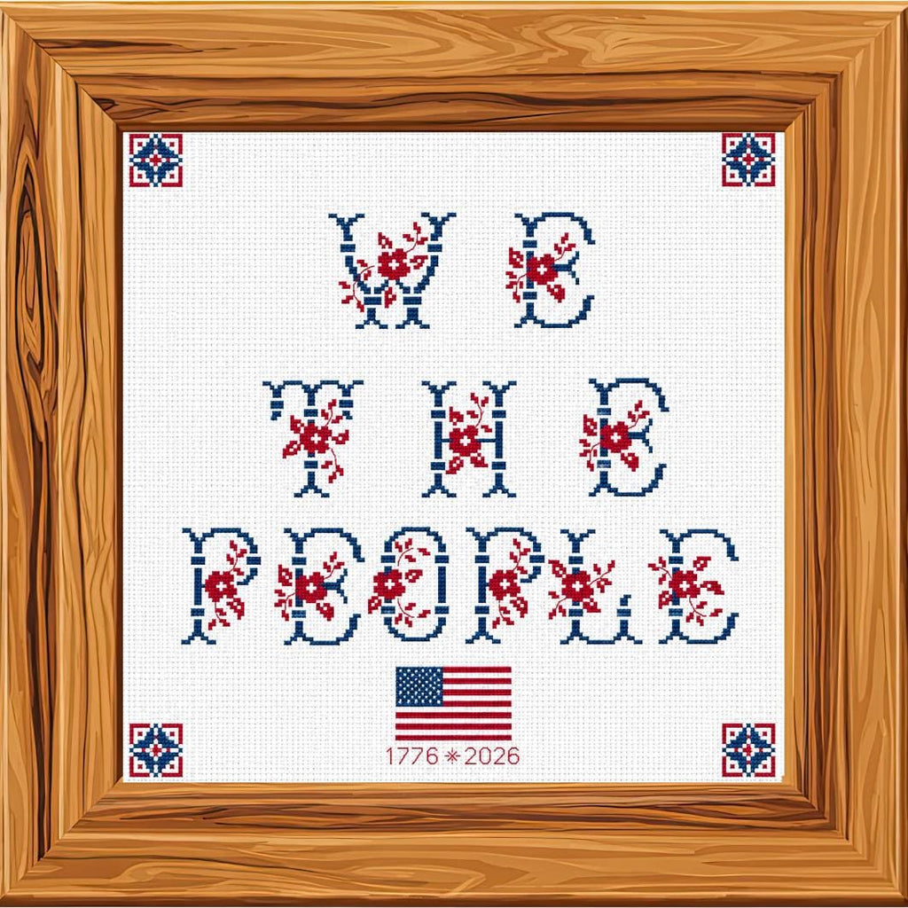 We the People Cross Stitch Pattern PDF digital pattern preview