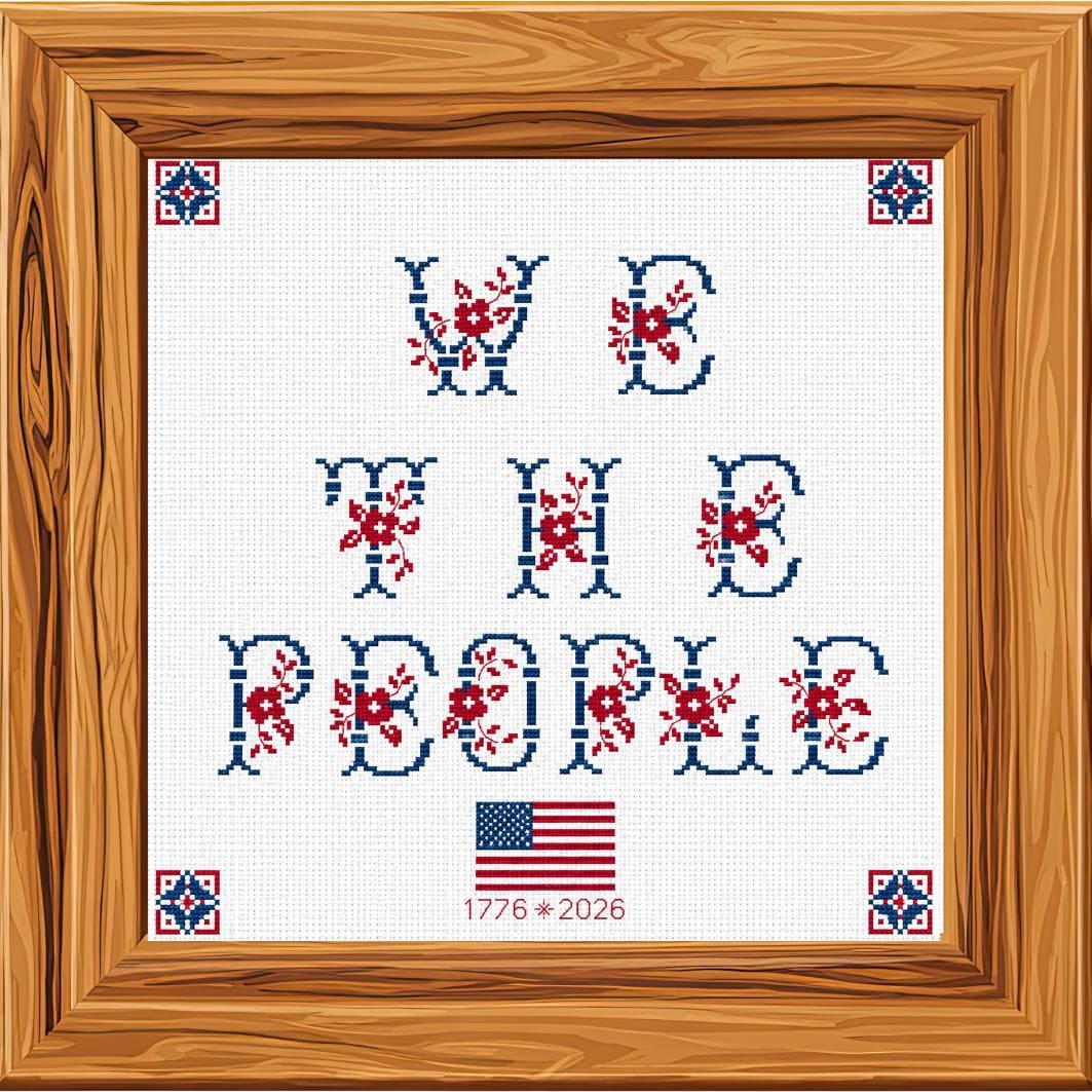 We the People Cross Stitch Pattern PDF digital pattern preview