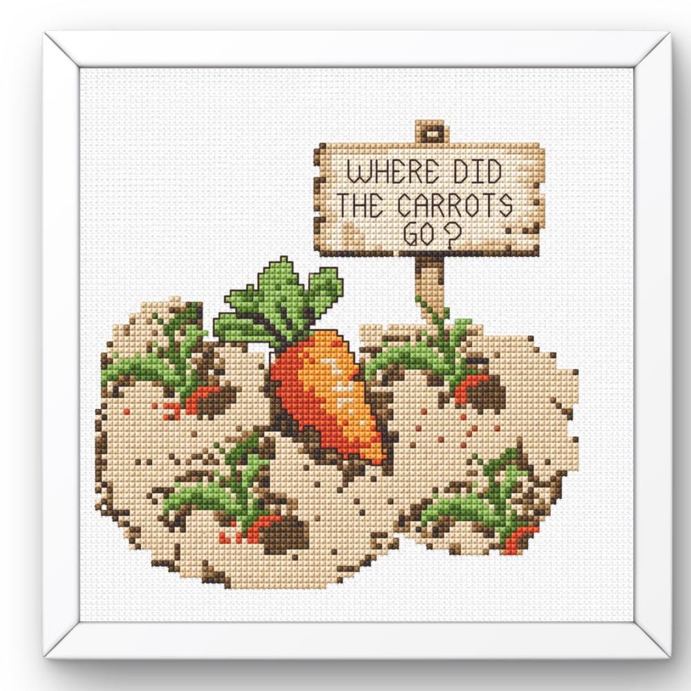 Bunny Garden Cross Stitch Pattern PDF digital pattern preview