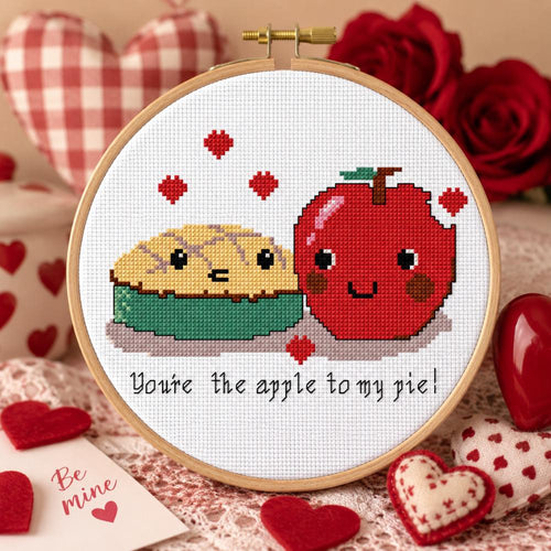 Apple to My Pie Cross Stitch Pattern PDF digital pattern preview
