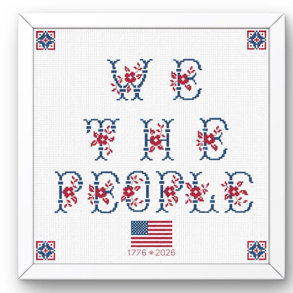 We the People Cross Stitch Pattern PDF finished cross stitch design