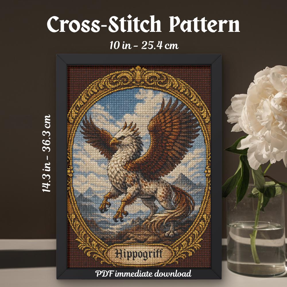 Hippogriff Cross Stitch Pattern PDF finished cross stitch design