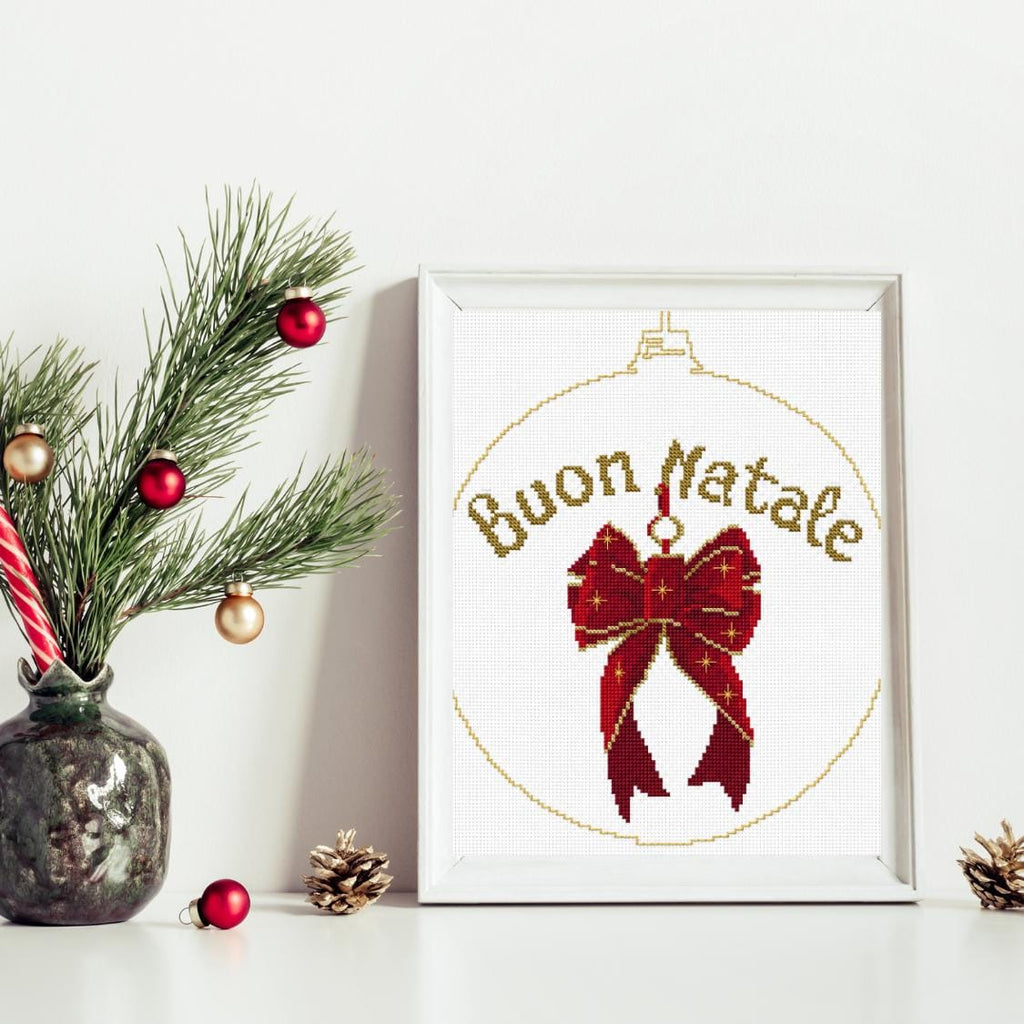 Buon Natale Cross Stitch Pattern PDF digital pattern preview