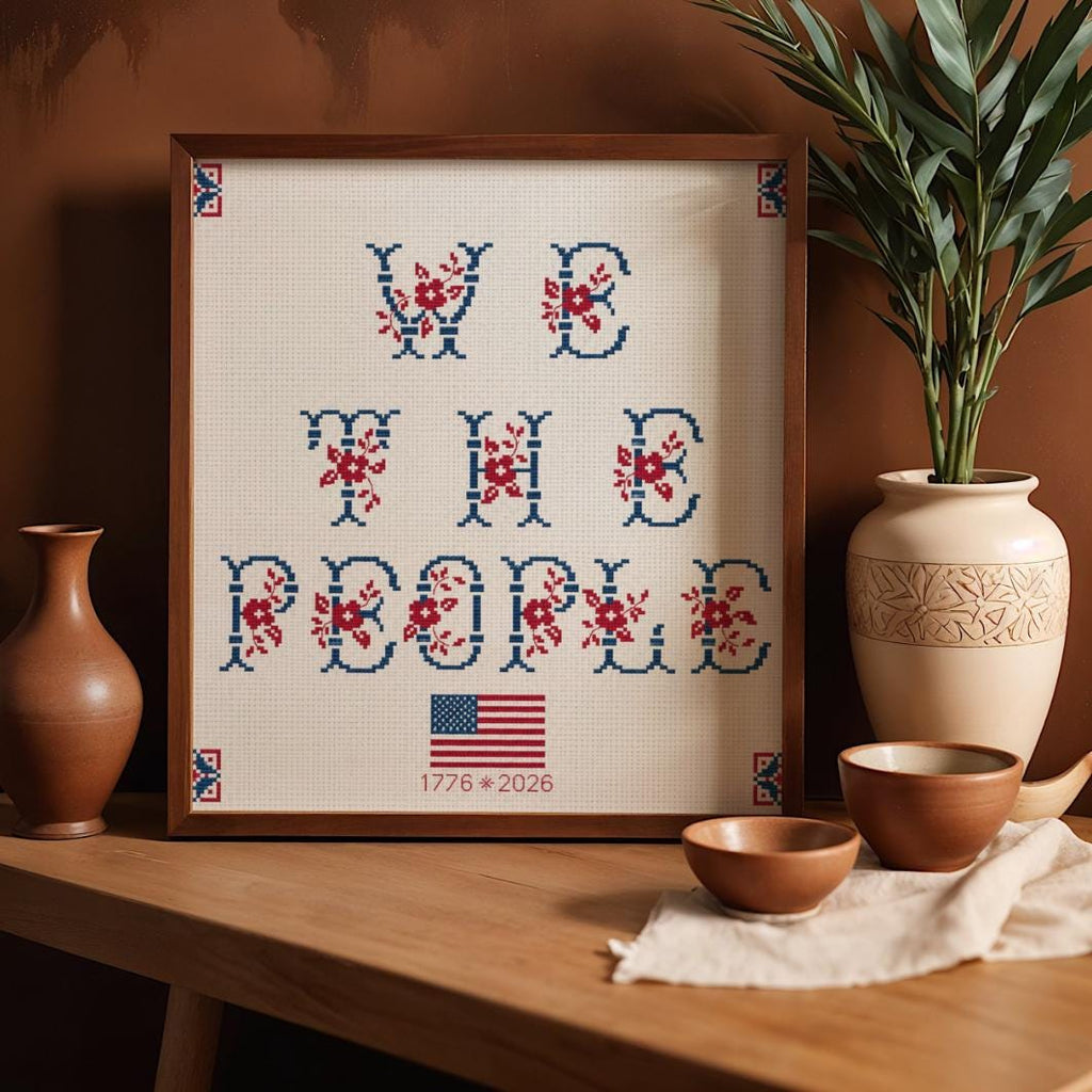 We the People Cross Stitch Pattern PDF digital pattern preview
