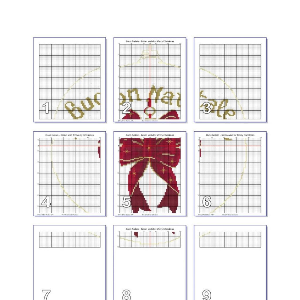 Buon Natale Cross Stitch Pattern PDF digital pattern preview