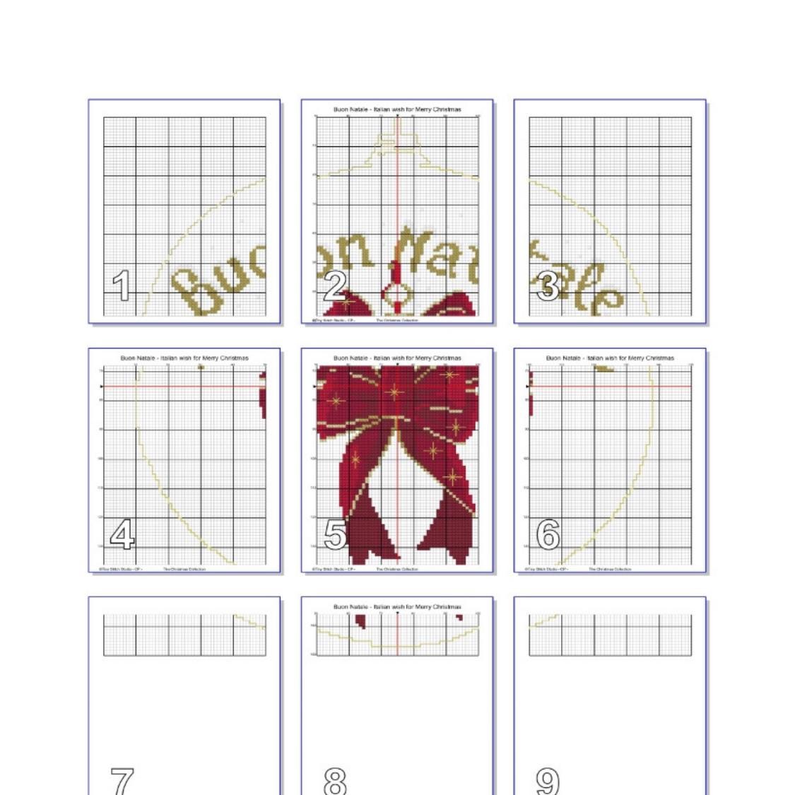 Buon Natale Cross Stitch Pattern PDF digital pattern preview