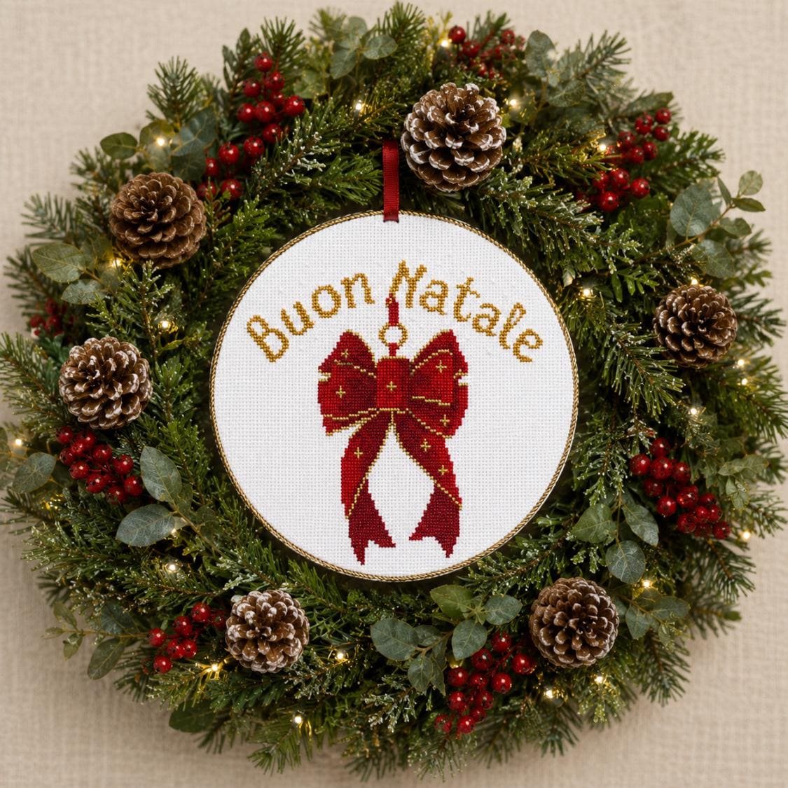 Buon Natale Cross Stitch Pattern PDF finished cross stitch design