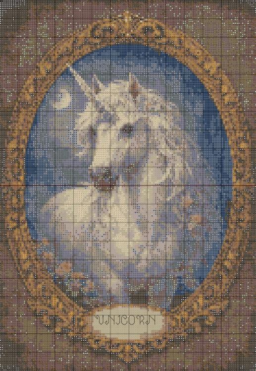 Unicorn Cross Stitch Pattern PDF digital pattern preview
