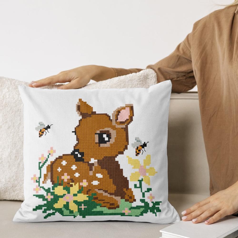 Baby Deer Cross Stitch Pattern PDF digital pattern preview