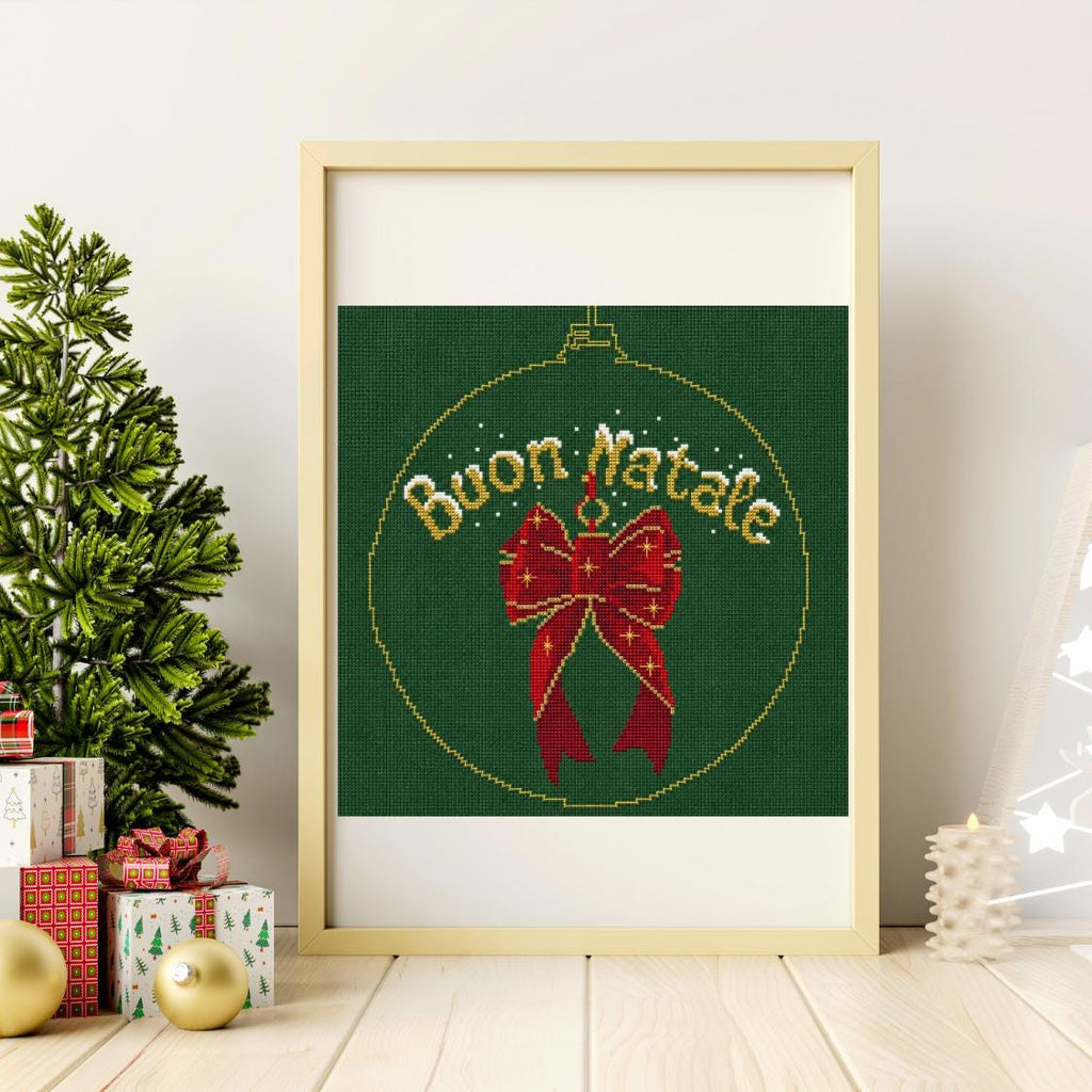 Buon Natale Cross Stitch Pattern PDF digital pattern preview