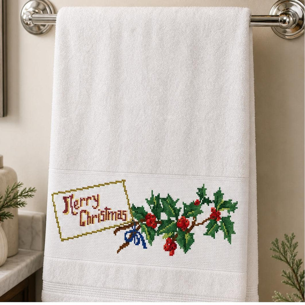 Mistletoe Christmas Cross Stitch Pattern PDF digital pattern preview