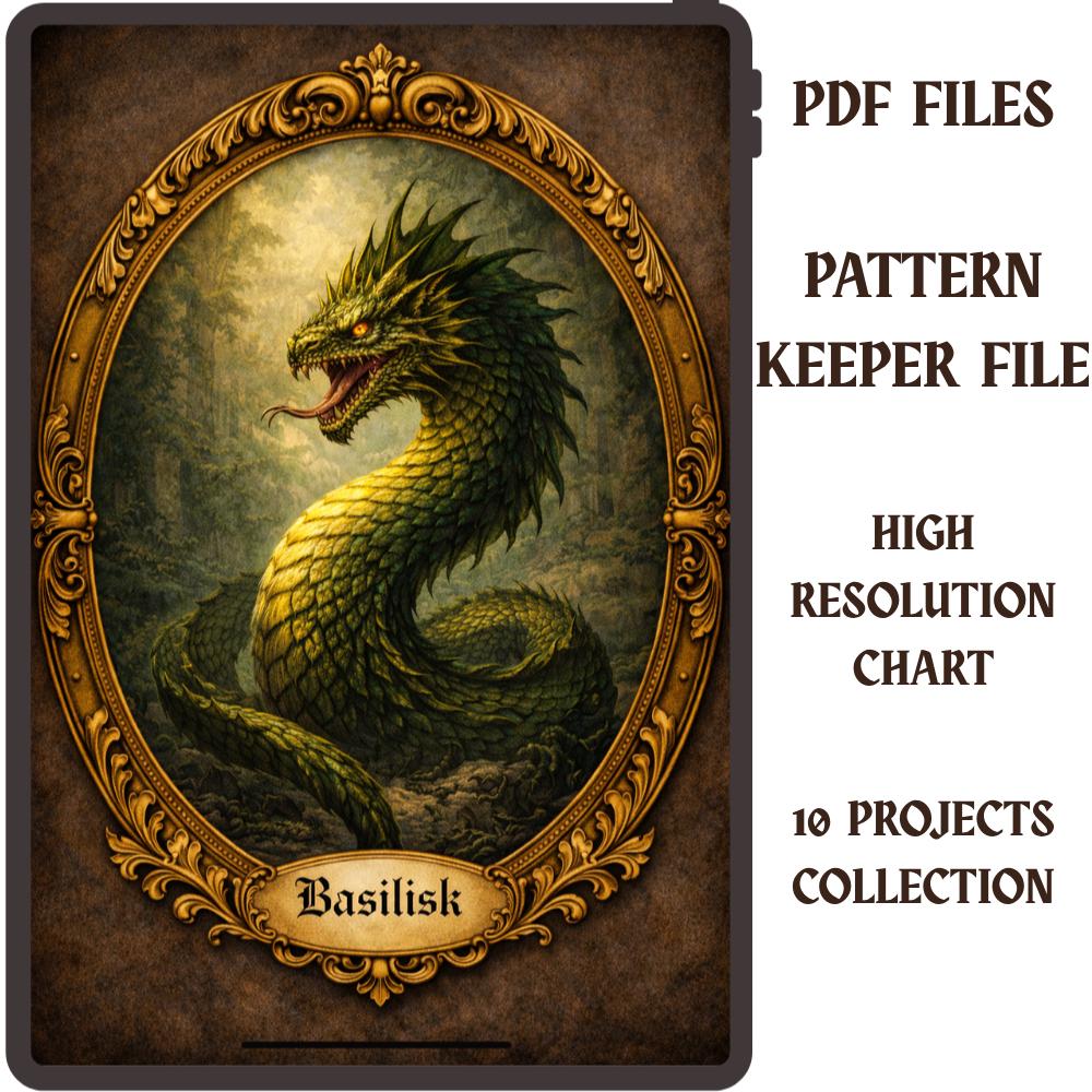 Basilisk Cross Stitch Pattern PDF digital pattern preview