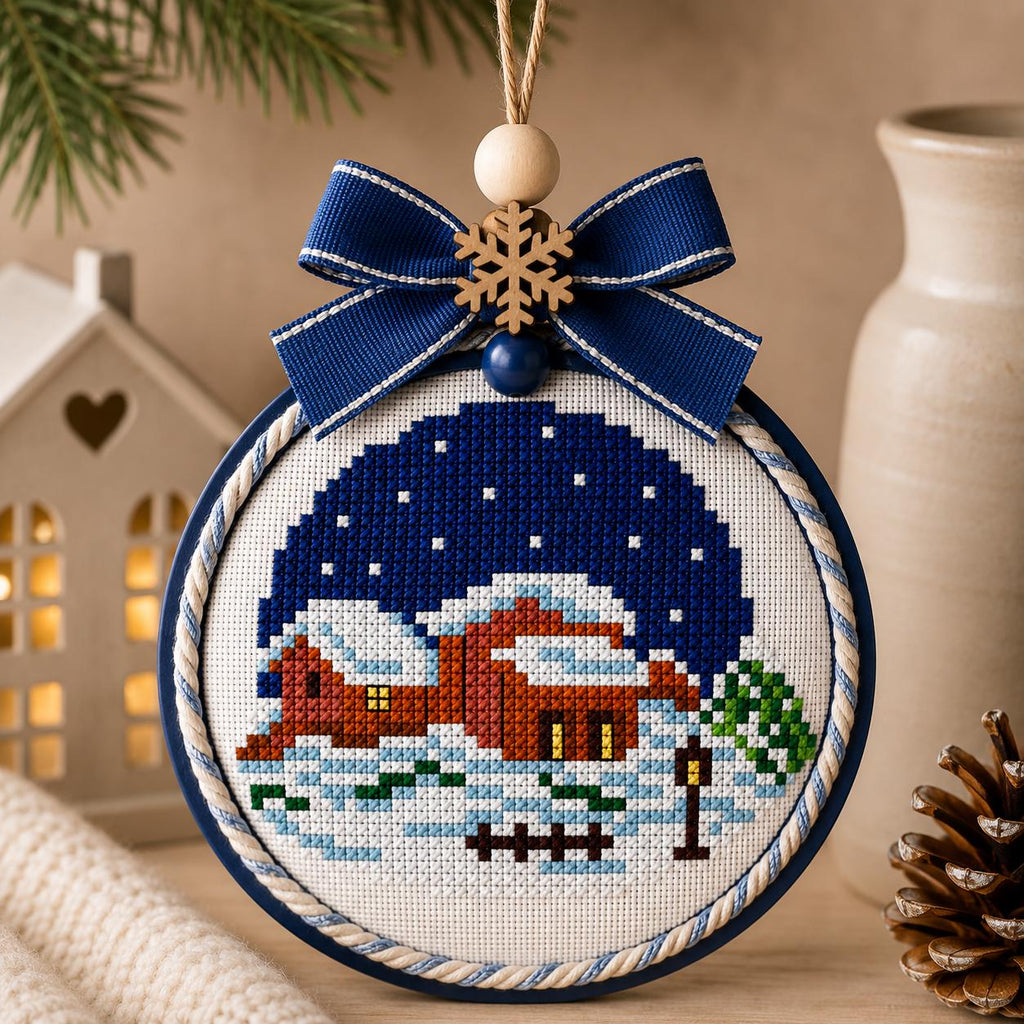 Winter Village Cross Stitch Bundle PDF digital pattern preview