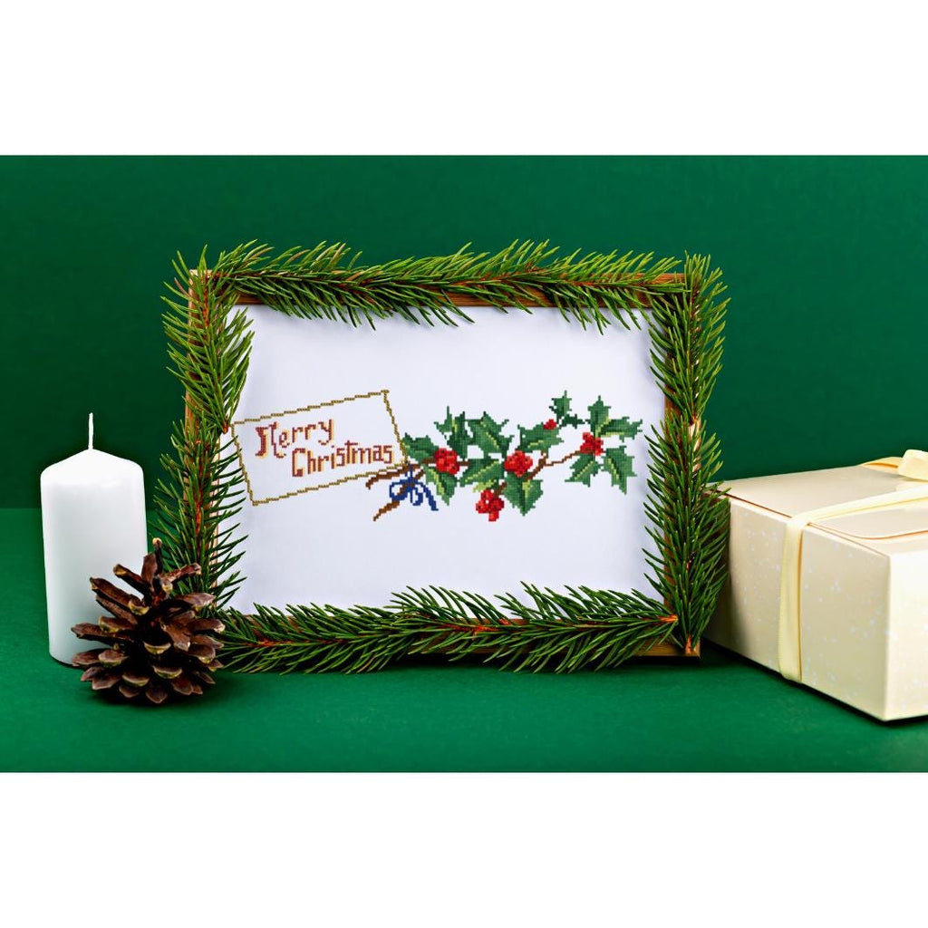 Mistletoe Christmas Cross Stitch Pattern PDF digital pattern preview