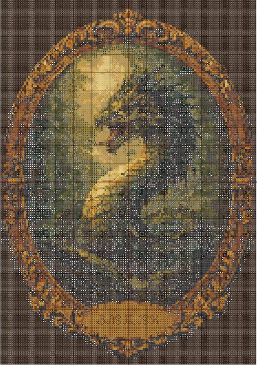 Basilisk Cross Stitch Pattern PDF digital pattern preview