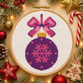 Purple Bauble Cross Stitch Pattern PDF finished cross stitch design