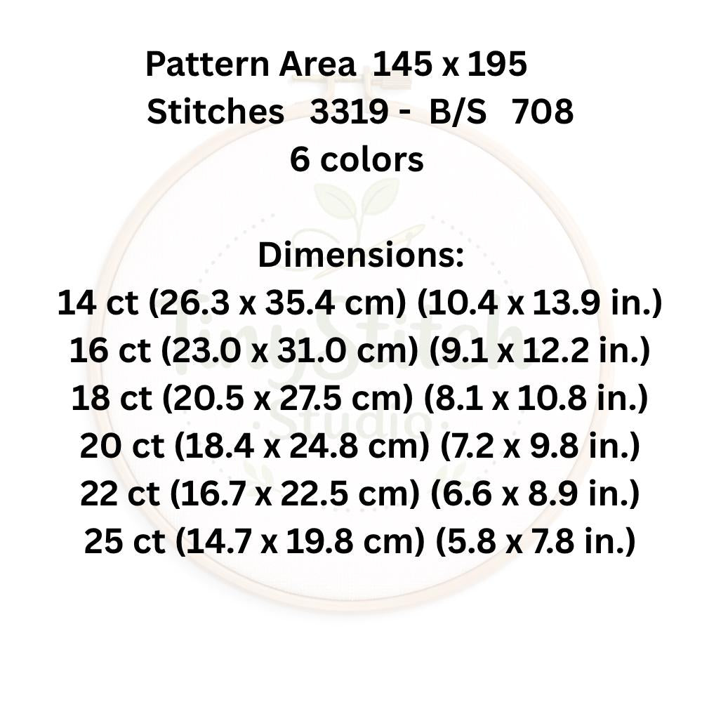 Christmas Greetings Tree Cross Stitch Pattern PDF digital pattern preview