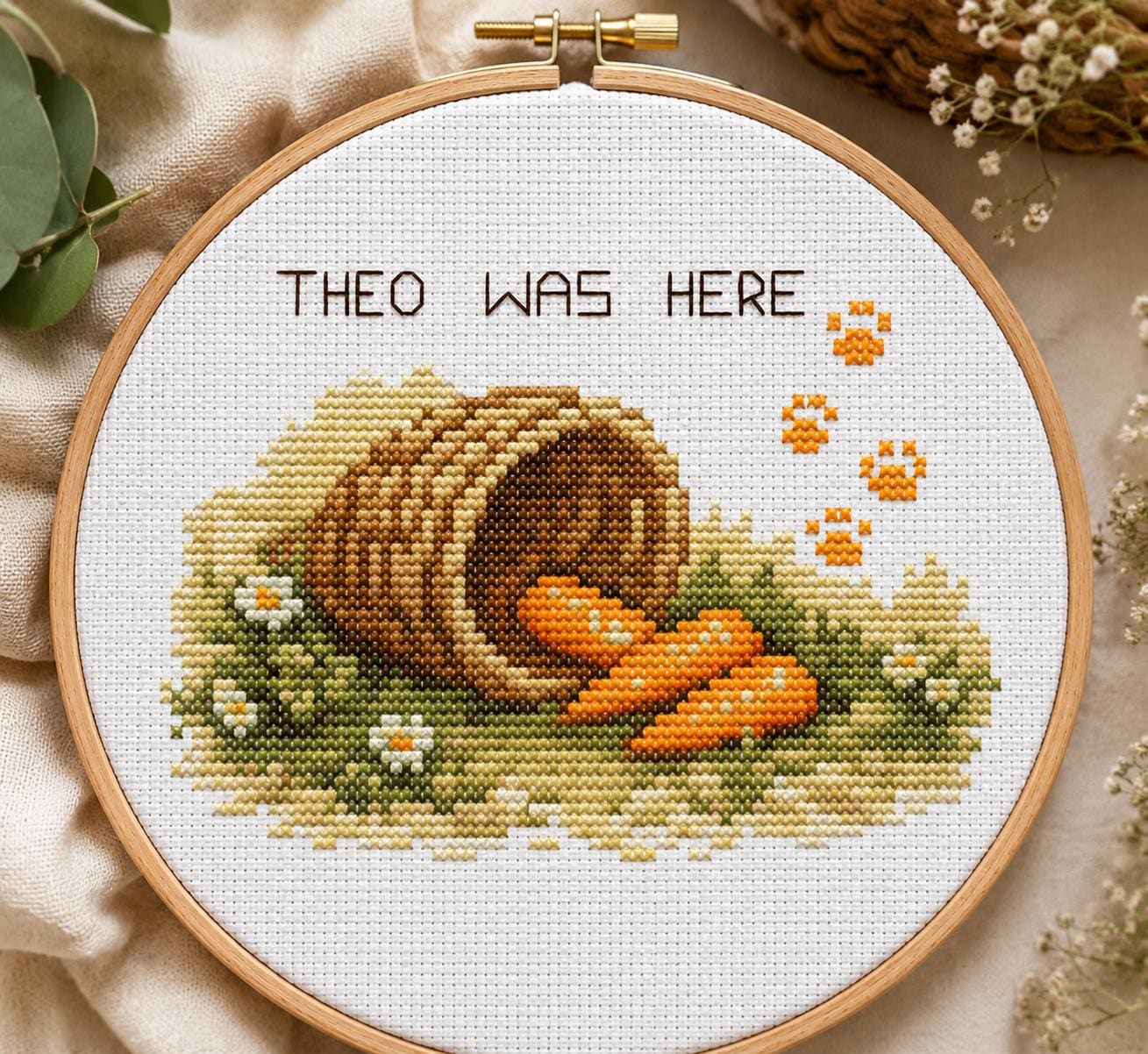 Bunny Paws Cross Stitch Pattern PDF finished cross stitch design