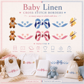 Baby Cross Stitch Border Bundle, 4 Nursery Patterns, Crib Sheet, Blanket, Bib, Onesie & Baby Linen Embroidery PDF