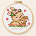 Bunny Mother love, Cross Stitch Pattern, Rabbit Embroidery, Nursery Cross Stitch, Printable PDF, Needlework Pattern