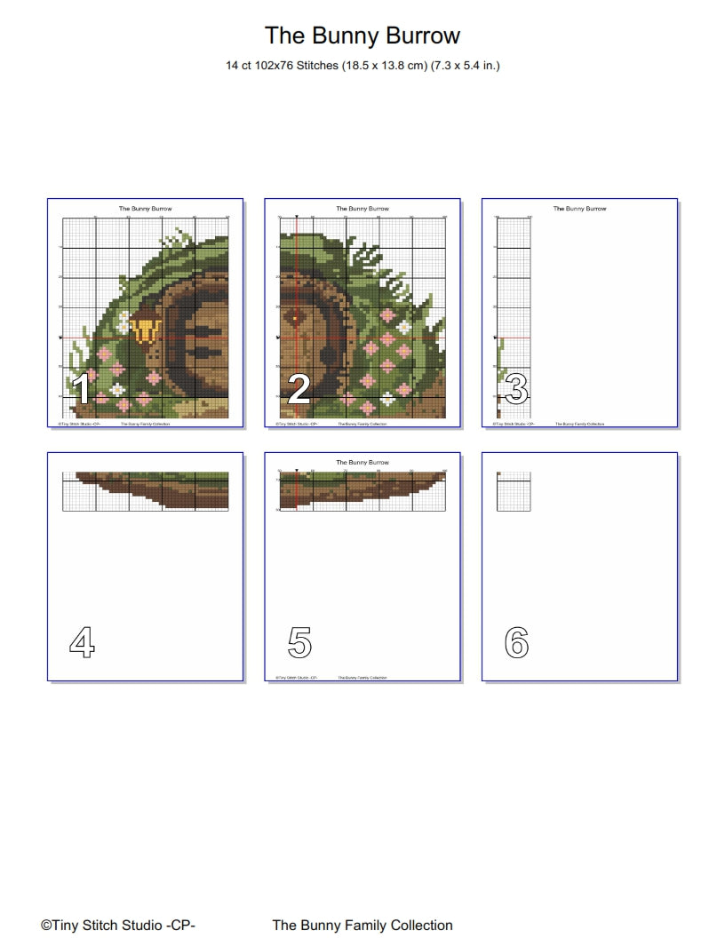 Bunny Burrow door, Cross Stitch Pattern, Rabbit Embroidery, Nursery Cross Stitch, Printable PDF, Needlework Pattern