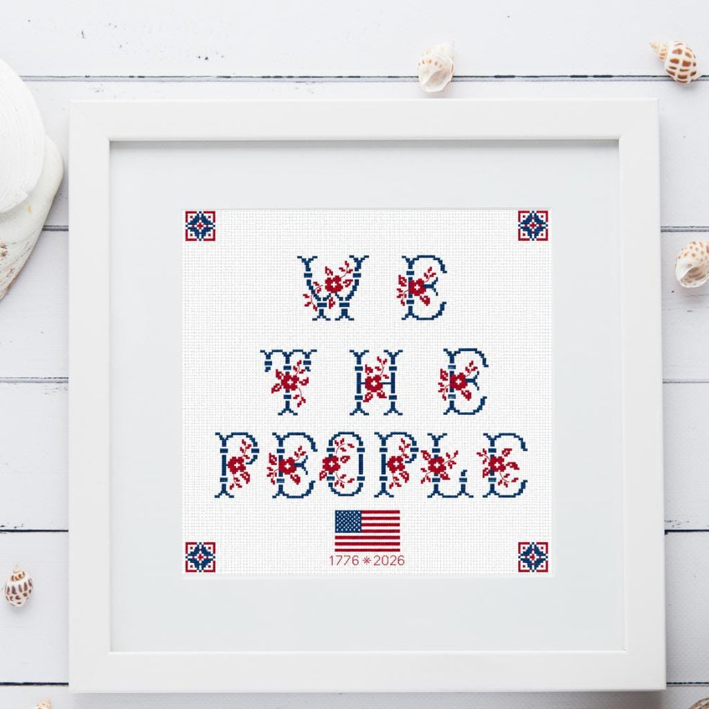 We the People Cross Stitch Pattern PDF digital pattern preview
