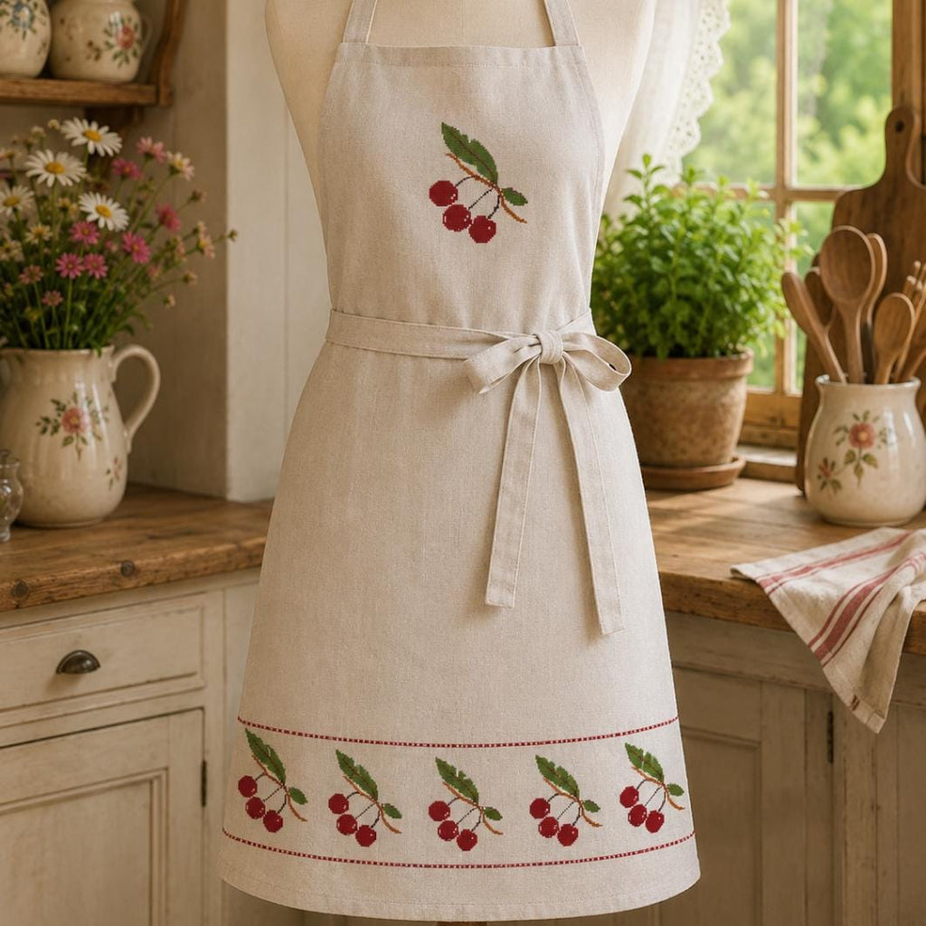 Cherry Jam Jar Cover Cross Stitch Pattern PDF digital pattern preview