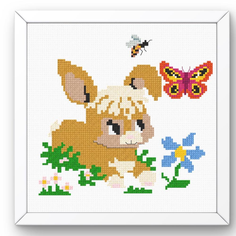Baby Bunny Cross Stitch Pattern PDF digital pattern preview