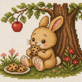 Bunny Eating Cookie Cross Stitch Pattern PDF finished cross stitch design
