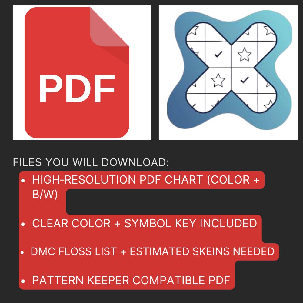Candy Cane Cross Stitch Pattern PDF digital pattern preview