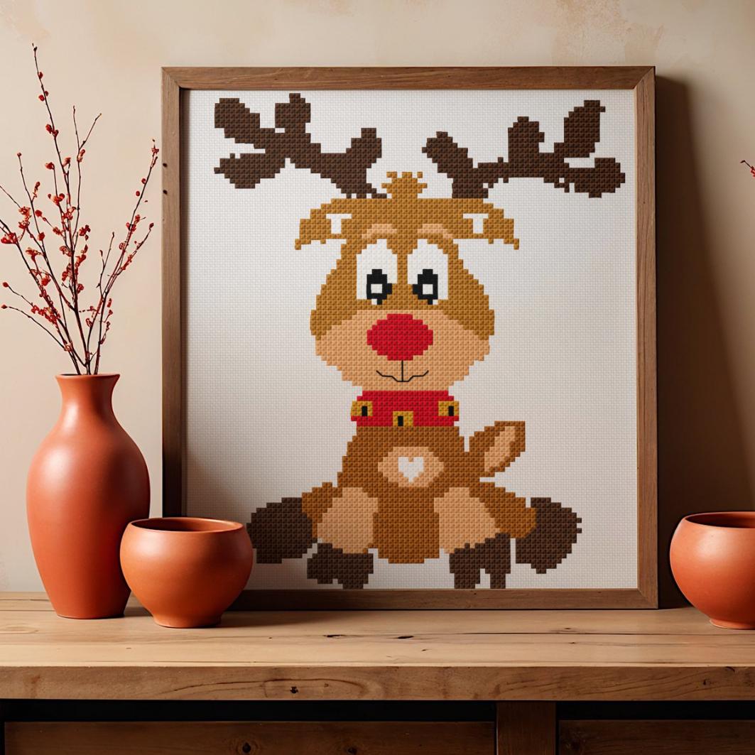 Reindeer Cross Stitch Pattern PDF digital pattern preview
