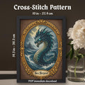 Sea Serpent Cross Stitch Pattern PDF finished cross stitch design