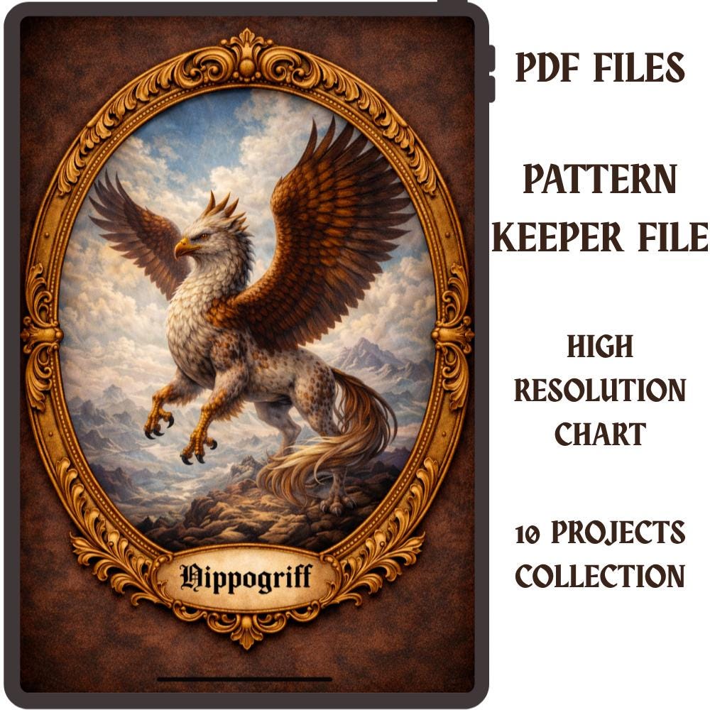 Hippogriff Cross Stitch Pattern PDF digital pattern preview