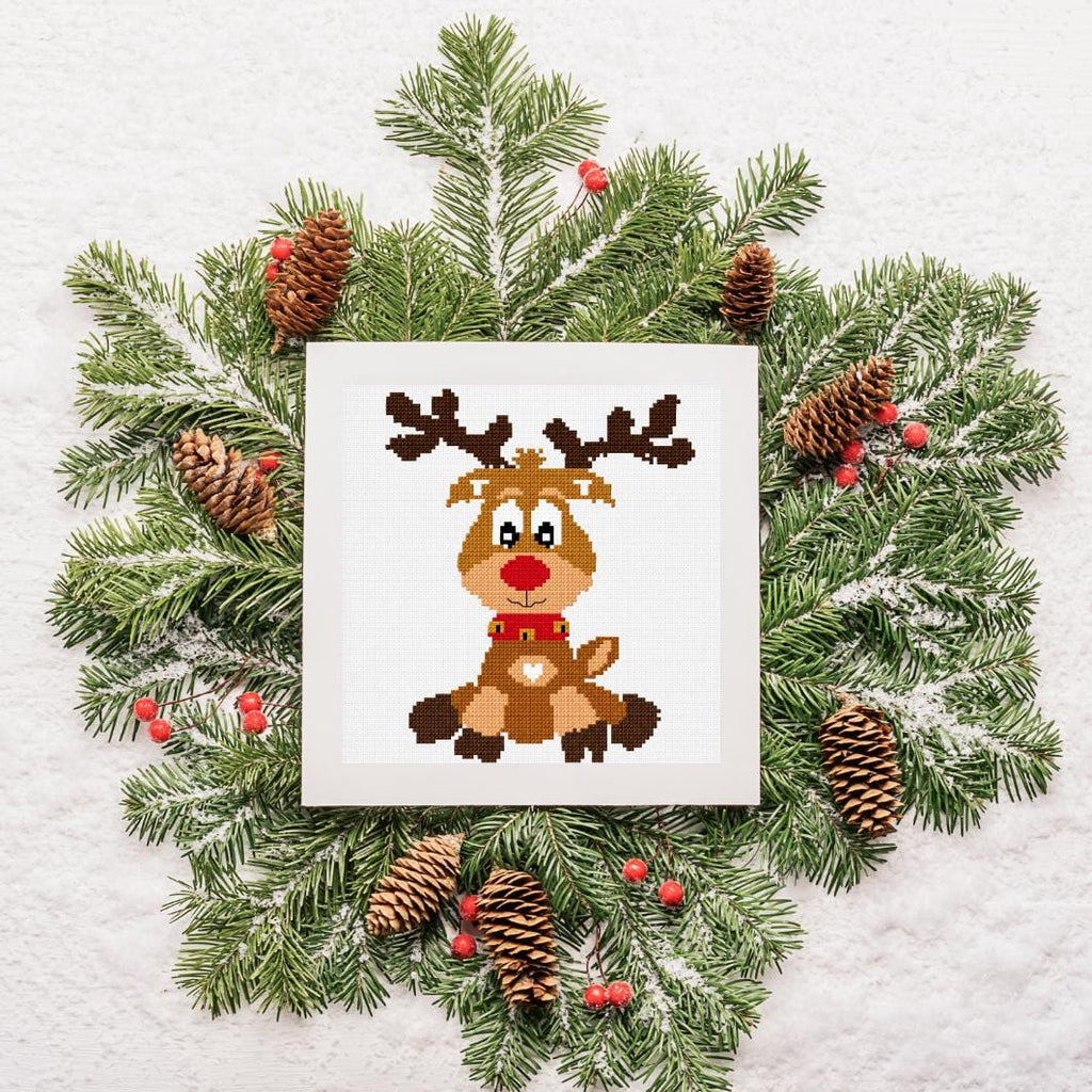 Reindeer Cross Stitch Pattern PDF digital pattern preview