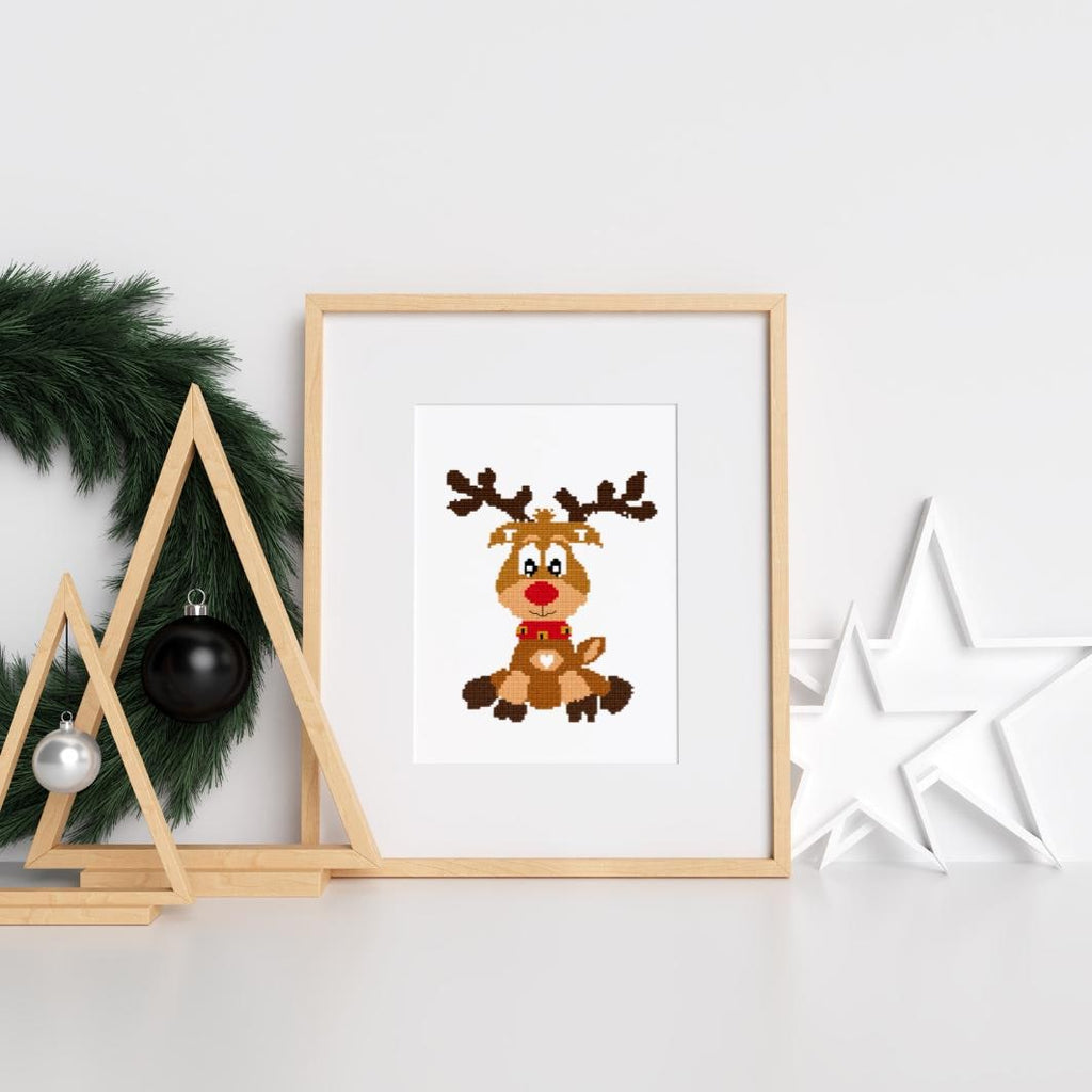 Reindeer Cross Stitch Pattern PDF digital pattern preview
