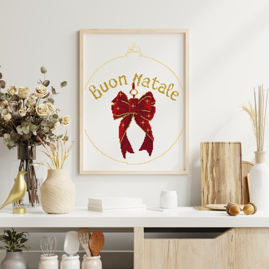 Buon Natale Cross Stitch Pattern PDF digital pattern preview