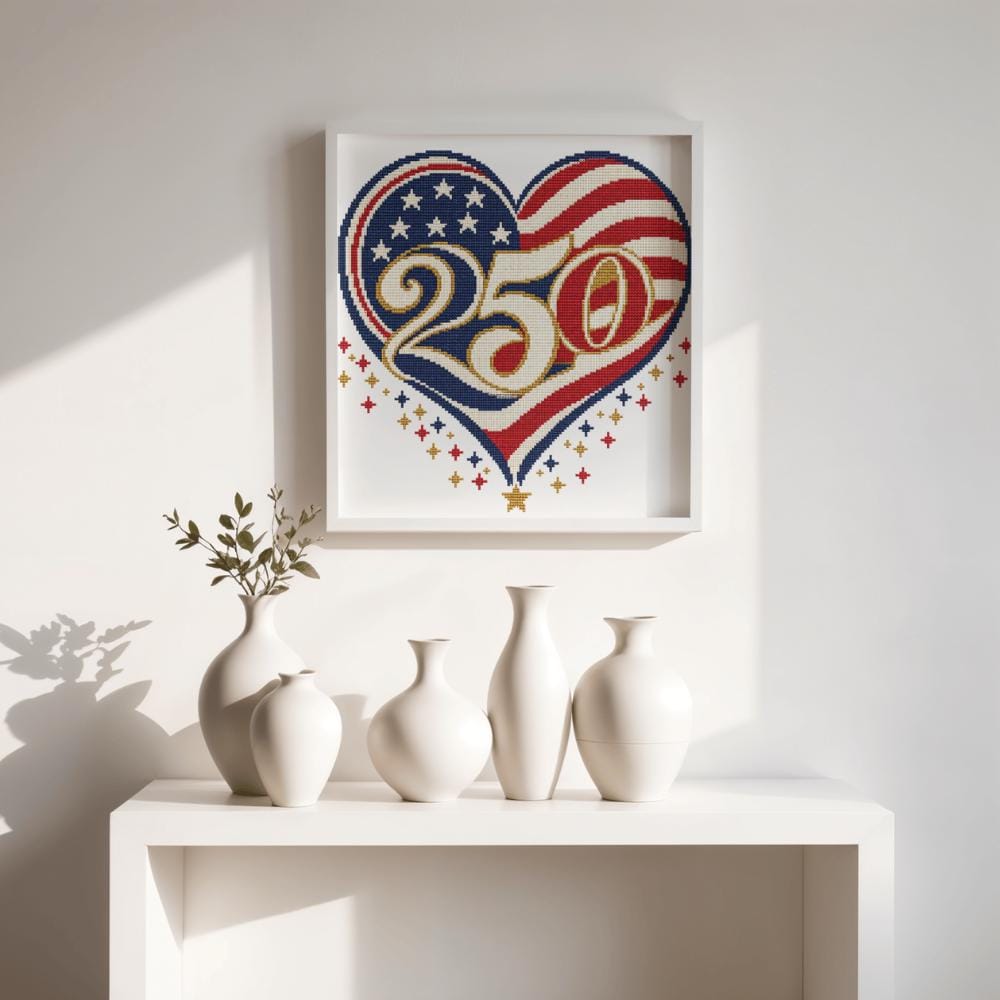 America 250 Flag Cross Stitch Pattern PDF digital pattern preview