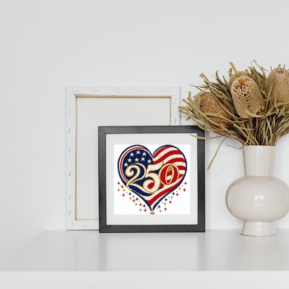 America 250 Flag Cross Stitch Pattern PDF digital pattern preview