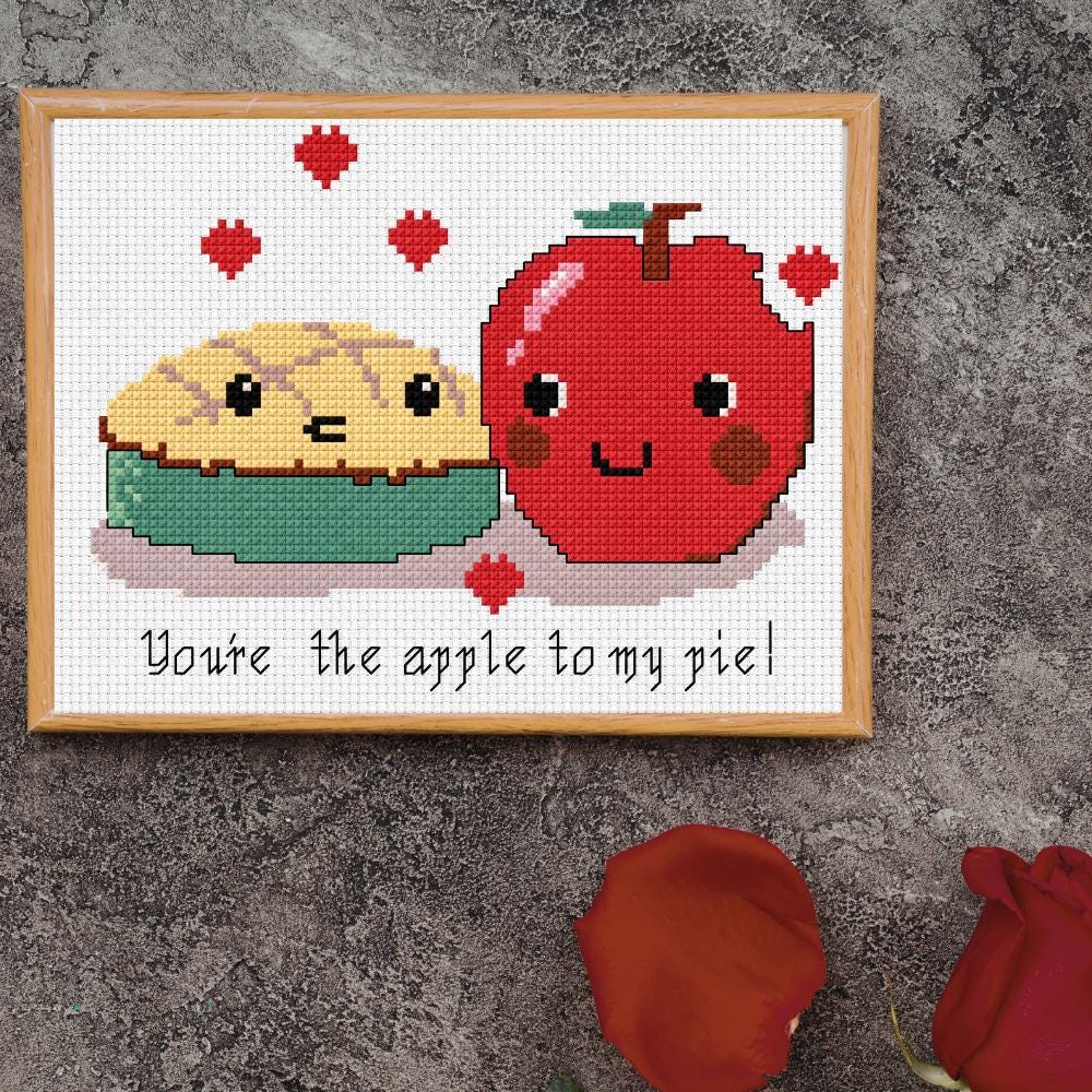 Apple to My Pie Cross Stitch Pattern PDF digital pattern preview
