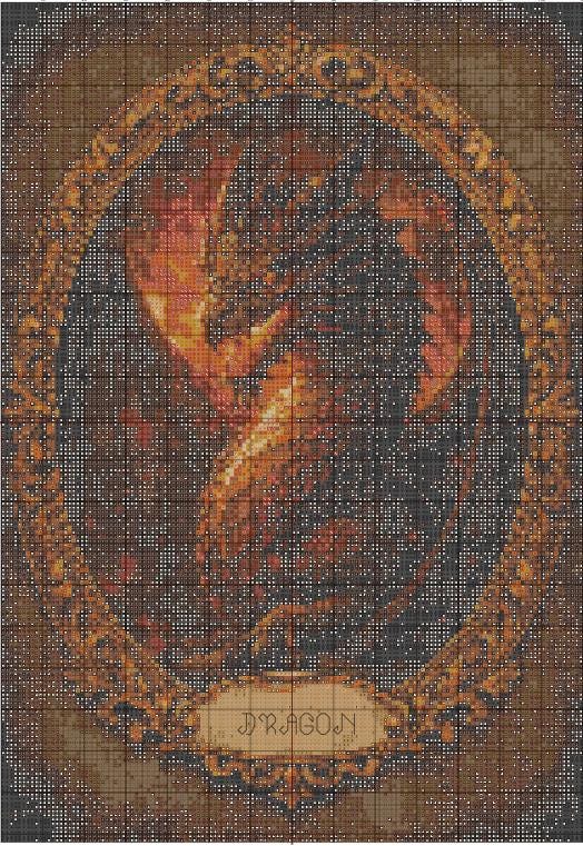 Dragon Cross Stitch Pattern PDF digital pattern preview