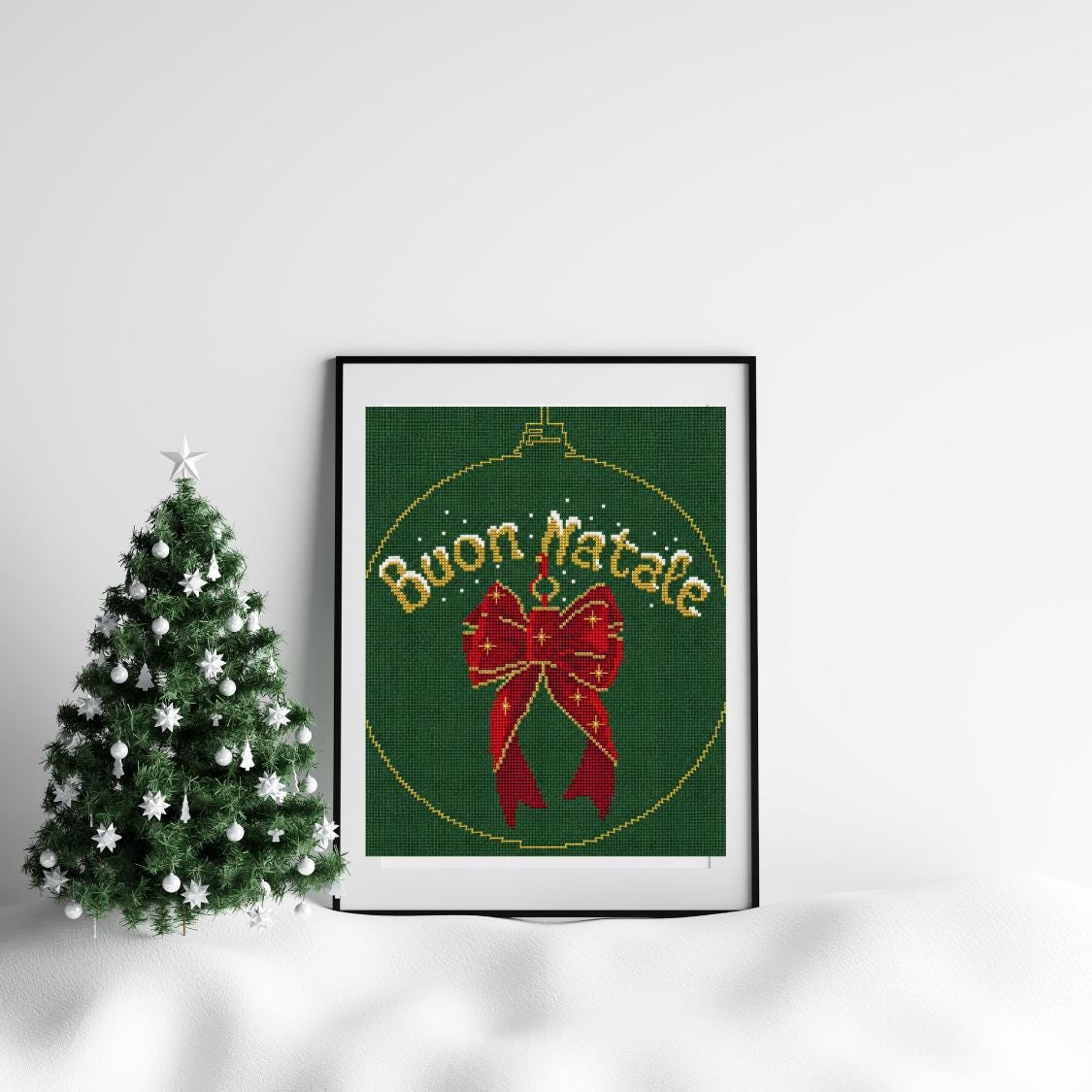 Buon Natale Cross Stitch Pattern PDF digital pattern preview