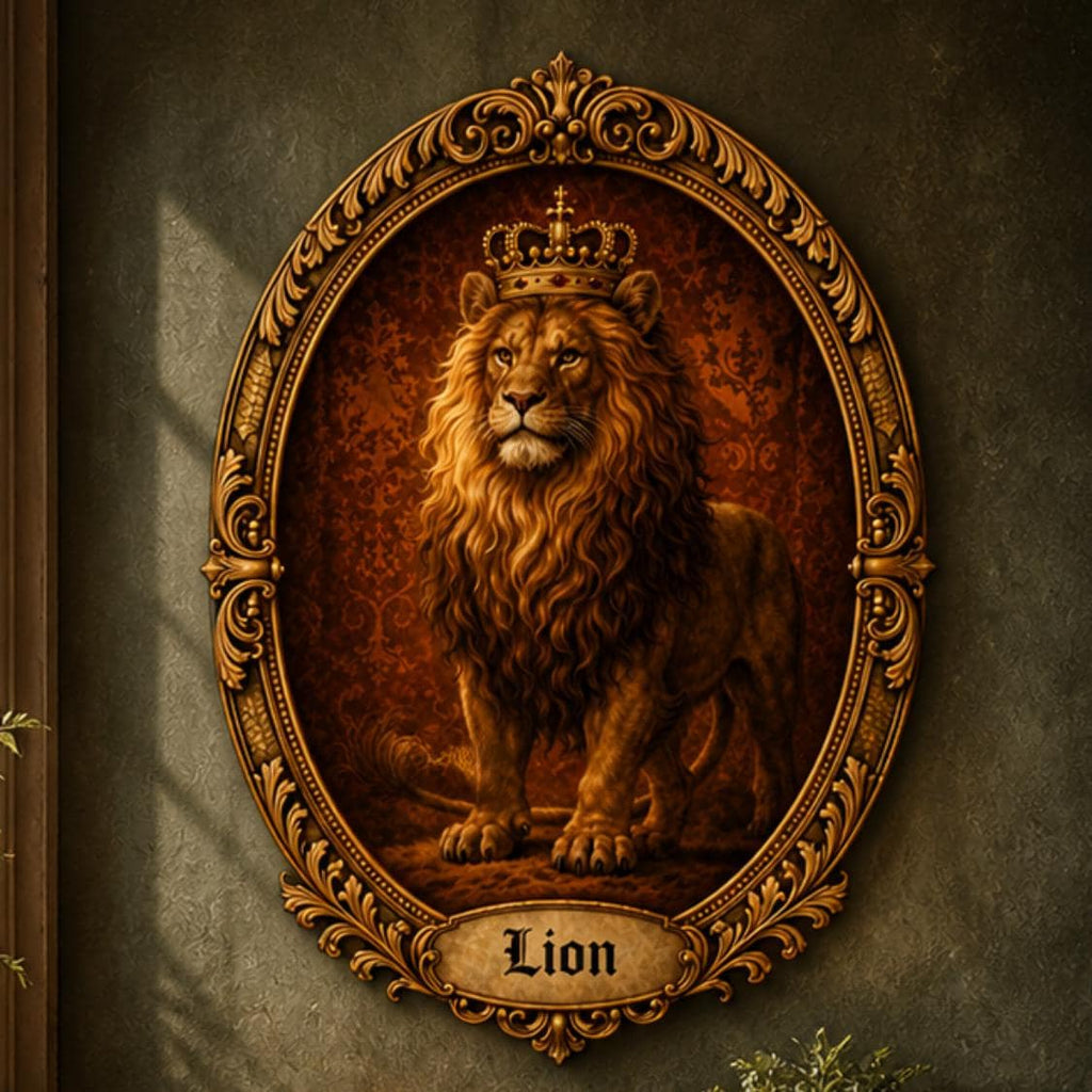 Crowned Lion Cross Stitch Pattern PDF digital pattern preview