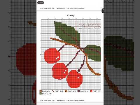 Cherry Jam Jar Cover Cross Stitch Pattern PDF | Beginner Cross Stitch | Kitchen Towel & Napkin Embroidery | Instant Download