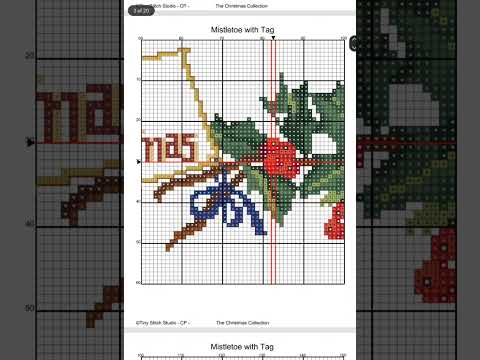 Merry Christmas Mistletoe Cross Stitch Pattern PDF, Holiday Embroidery, Christmas Decor, Instant Download